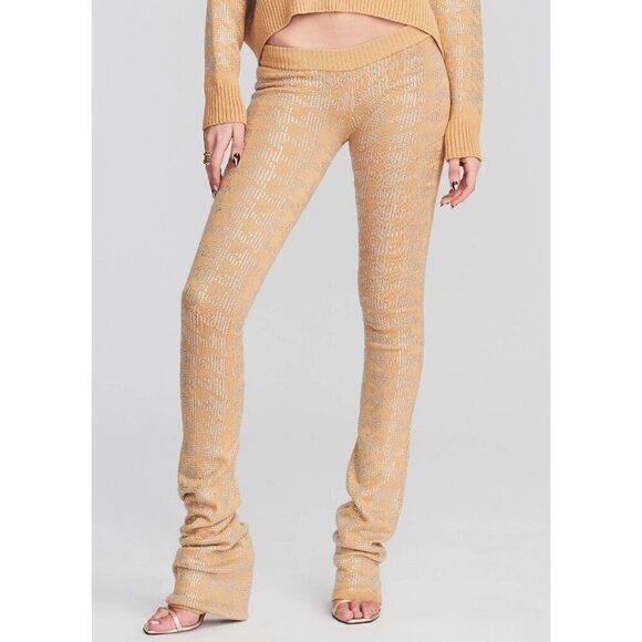 retrofete Desiree Pants in Caramel Silver Houndstooth Medium New Womens Knit - Picture 16 of 16